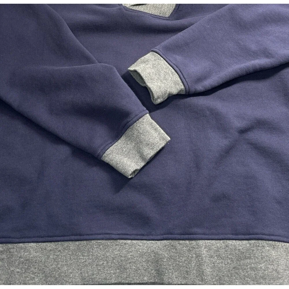 Orvis Men’s Cowl Neck Pullover Sweatshirt Long Sleeve Navy Blue Gray Sz L